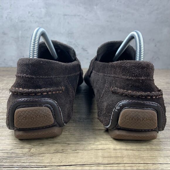 Calvin Klein~Men’s Suede Chocolate Brown Driving Loafers Moccasins~Size 9M - Picture 4 of 8